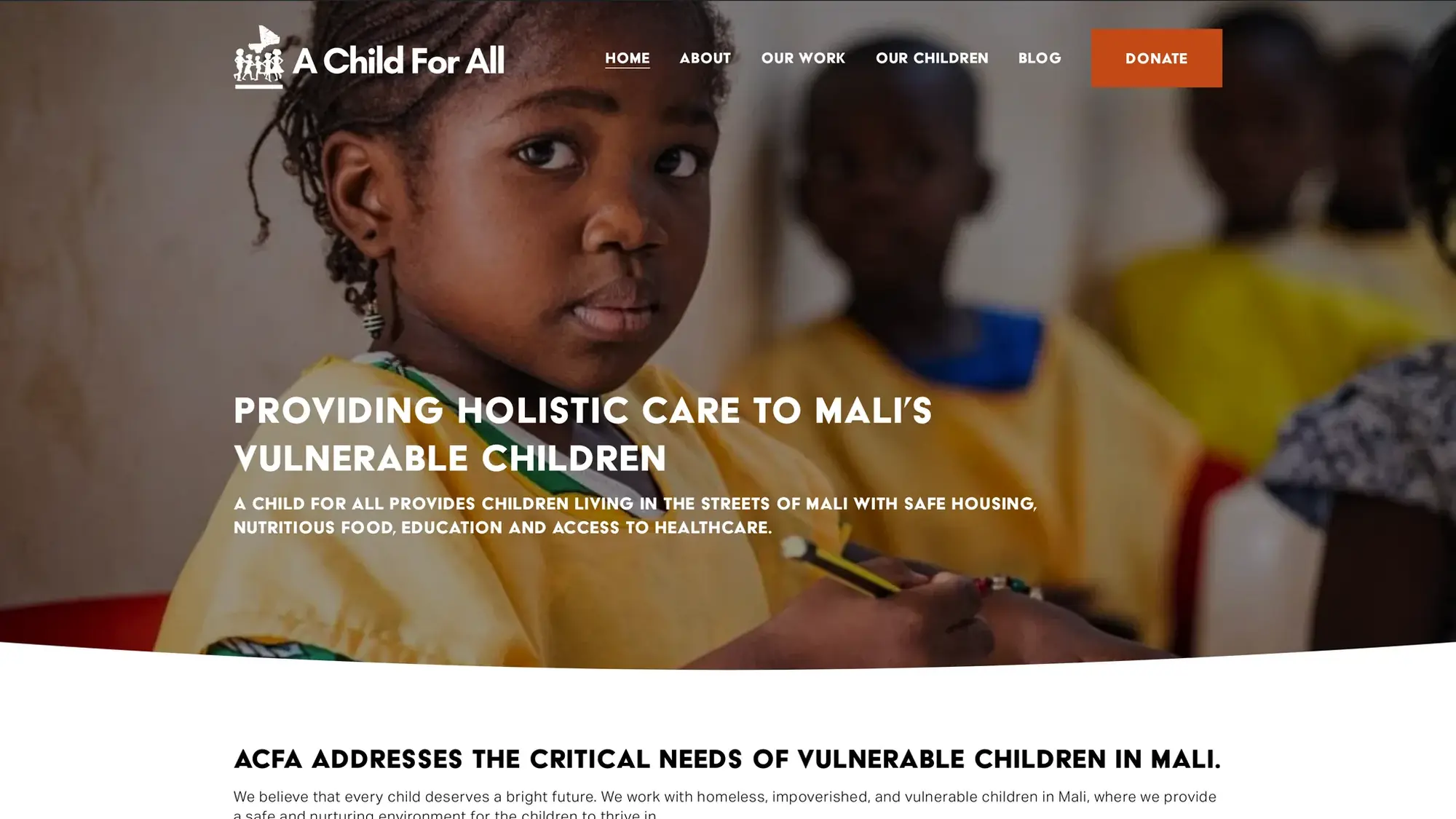 A Child For All website