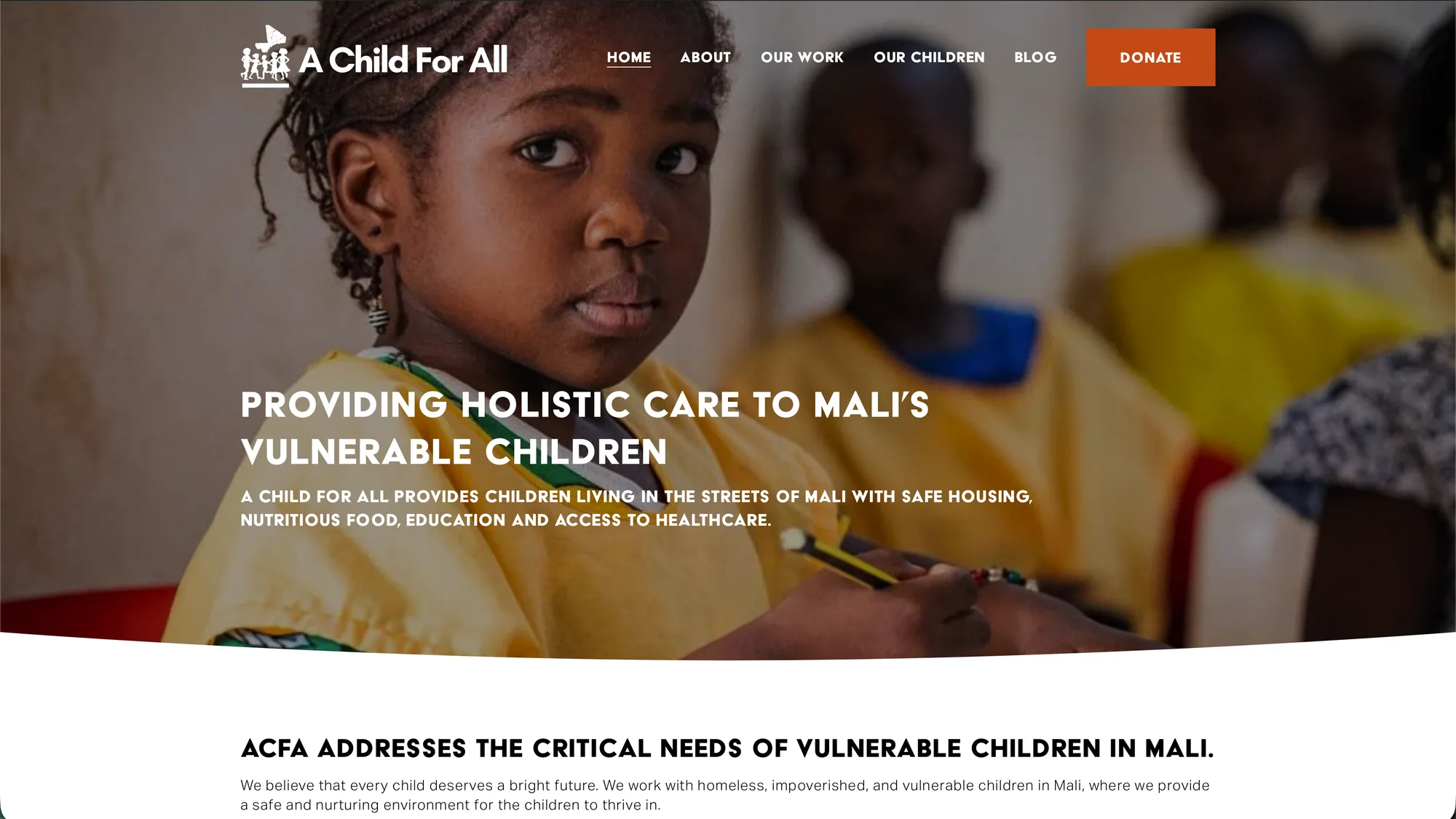 A Child For All website